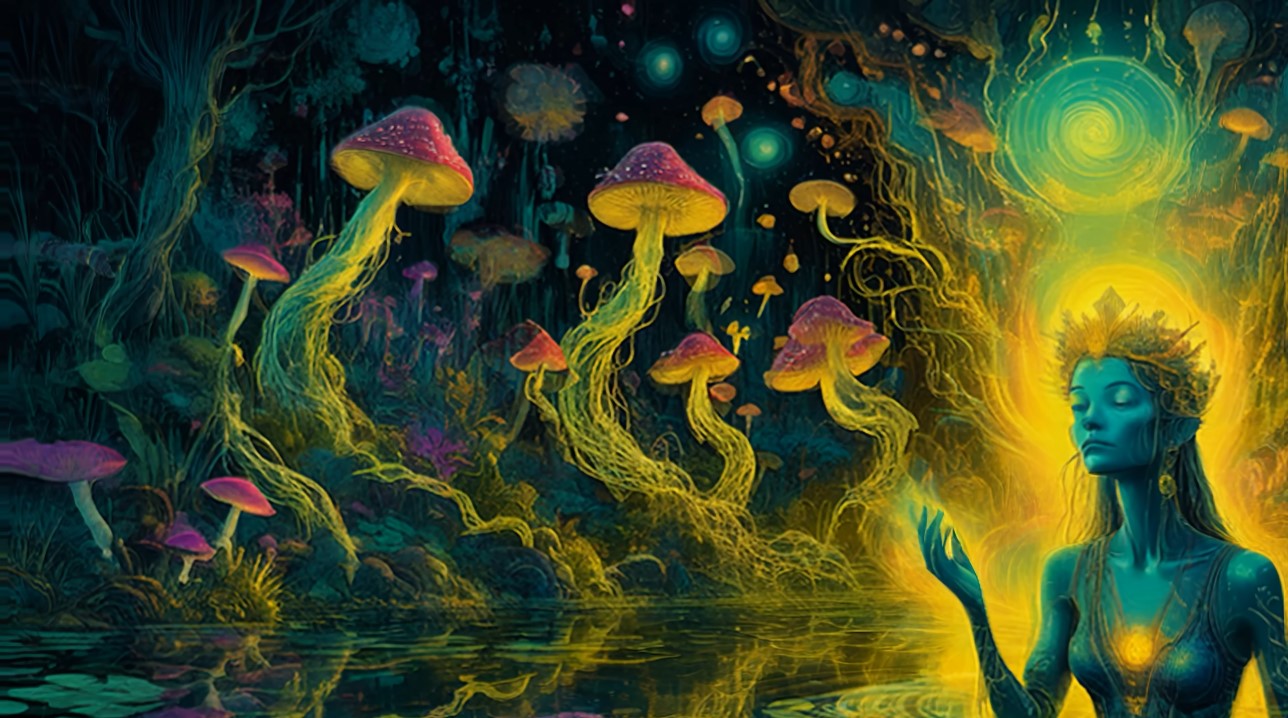 Trippy Visuals for Mushrooms Mycelial Magic