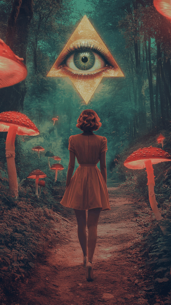 free trippy wallpaper download - girl on shroom